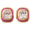 SJ2190 - Crystal Quartz with Ruby Earrings Set in 18 Karat Gold Settings