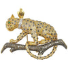 SJ2026 - Brown Diamond, Diamond, Black Diamond Panther Brooch or Pendant in 18 Karat Gold