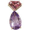 SJ2548 - Pink Tourmaline, Amethyst with Diamond Pendant Set in 18 Karat Rose Gold Setting