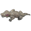 SJ6198 - Brown Diamond with Ruby Crocodile/Alligator Brooch/Pendant Set in 18 Karat Gold