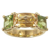 SJ2428 - Imperial Topaz with Peridot Ring Set in 18 Karat Gold Settings