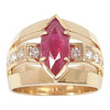 SJ2013 - Marquise Ruby with Diamond Ring Set in 18 Karat Rose Gold Settings