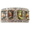 SJ2187 - Green Sapphire with Diamond Ring Set in 18 Karat Rose Gold Settings