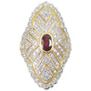 SJ2027 - Ruby with Diamond Ring Set in 18 Karat Gold Settings