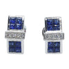 SJ2331 - Blue Sapphire with Diamond Earrings Set in 18 Karat White Gold Settings