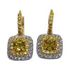 SJ6195 - Yellow Sapphire with Diamond Earrings Set in 18 Karat White Gold Settings