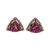 SJ2399 - Pink Sapphire with Diamond Earrings Set in 18 Karat Rose Gold Settings