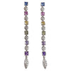 SJ2206 - Rainbow Color Sapphire with Diamond Earrings Set in 18 Karat White Gold Setting