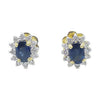 SJ6240 - Blue Sapphire with Diamond Earrings Set in 18 Karat Gold Settings