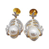 JE9983Z - Pearl & Diamond Earrings Set in 18 Karat Gold Setting