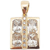 SJ2413 - White Sapphire with Diamond Pendant Set in 18 Karat Rose Gold Settings