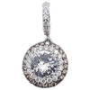 SJ2386 - White Sapphire with Brown Diamond and Diamond Pendant Set in 18 Karat White Gold