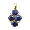 SJ2395 - Blue Sapphire with Diamond Pendant Set in 18 Karat Gold Settings