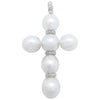 SJ6249 - South Sea Pearl with Diamond Cross Pendant Set in 18 Karat White Gold Settings