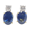 SJ2366 - Blue Sapphire with Diamond Earrings Set in 18 Karat Gold Settings