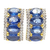 SJ2108 - Blue Sapphire with Diamond Earrings Set in 18 Karat Gold Settings