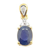SJ2329 - Blue Sapphire with Diamond Pendant Set in 18 Karat Gold Settings