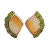 SJ6258 - Jade with Peridot and Tsavorite Earrings Set in 18 Karat Rose Gold Settings
