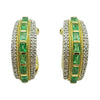 SJ6234 - Emerald with Diamond Earrings Set in 18 Karat Gold Settings