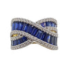SJ1766 - Blue Sapphire with Diamond Ring Set in 18 Karat Gold Settings