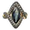 SJ6097 - Blue Sapphire with Green Sapphire Ring Set in 18 Karat Gold Settings