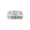 SJ2340 - White Sapphire with Diamond Ring Set in 18 Karat White Gold Settings