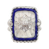 SJ2189 - Lapis Lazuli, Quartz, Diamond Ring Set in 18 Karat White Gold Settings