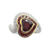SJ6270 - Heart Shape Ruby with Diamond Ring Set in 18 Karat White Gold Setting