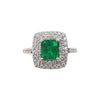 SJ6219 - Emerald with Diamond Ring Set in 18 Karat White Gold Settings
