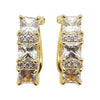 SJ6253 - White Sapphire with Diamond Earrings Set in 18 Karat Gold Settings