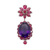 SJ6014 - Amethyst with Ruby Pendant Set in 18 Karat White Gold Settings