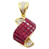 SJ2227 - Ruby with Diamond Pendant Set in 18 Karat Gold Settings