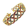 SJ1669 - Blue Sapphire and Ruby Bracelet Set in 18 Karat Gold Settings