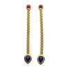 SJ6229 - Cabochon Blue Sapphire and Cabochon Ruby Earrings set in 18 Karat Gold Settings