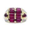 SJ2438 - Ruby with Diamond and Cabochon Ruby Ring Set in 18 Karat Gold Settings