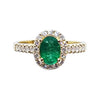 SJ2087 - Emerald with Diamond Ring Set in 18 Karat Gold Settings