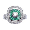 SJ2047 - Emerald with Diamond Ring Set in 18 Karat White Gold Settings