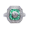 SJ2226 - Emerald with Diamond Ring Set in 18 Karat White Gold Settings