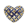 SJ2246 - Blue Sapphire Heart Ring Set in 18 Karat Gold Settings