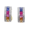SJ6263 - Rainbow Colour Sapphire with Diamond Earring Set in 18 Karat Gold Settings