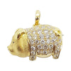 SJ2206 - Diamond with Black Diamond Pig Brooch/Pendant Set in 18 Karat Gold Settings