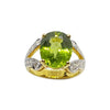 JR0084V - Peridot and Diamond Ring in 18k Gold Setting
