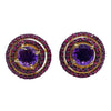 SJ6013 - Amethyst with Ruby Earrings Set in 18 Karat Gold Setting