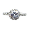SJ2199 - White Sapphire with Diamond Ring Set in 18 Karat White Gold Settings