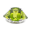 SJ2186 - Peridot Ring Set in 18 Karat White Gold Settings