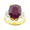 SJ1746 - GIA Certified 7 Carat Unheated Ruby with Diamond Ring Set in 18 Karat Gold