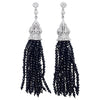 JE0014P - Diamond & Black Spinel Earrings Set in 18 Karat White Gold Setting