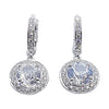 SJ2306 - White Sapphire with Diamond Earrings Set in 18 Karat White Gold Settings