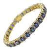 SJ6047 - Blue Sapphire with Diamond Bracelet Set in 18 Karat Gold Settings