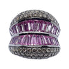 SJ2186 - Pink Sapphire with Brown Diamond Ring Set in 18 Karat White Gold Settings
